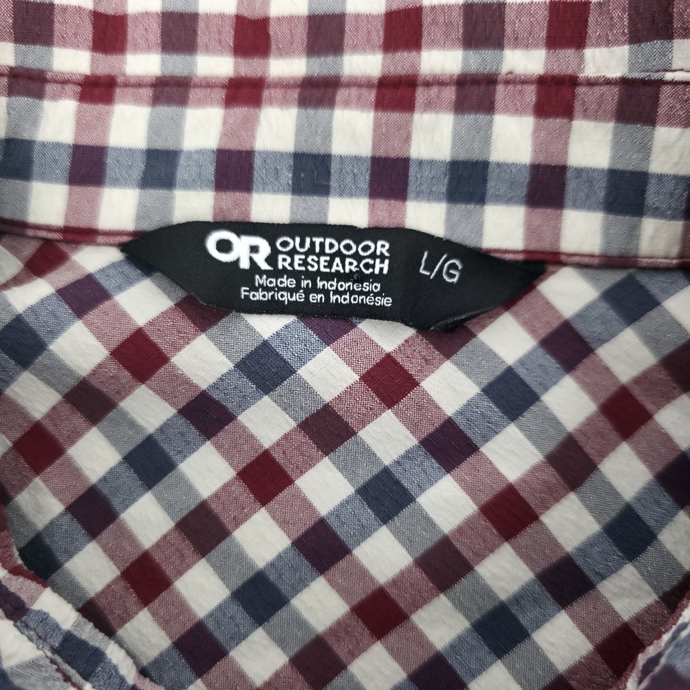 Outdoor Research Men‎ Shirt Large Wanderer Short Sleeve Check Nylon Blend Button - Picture 4 of 8